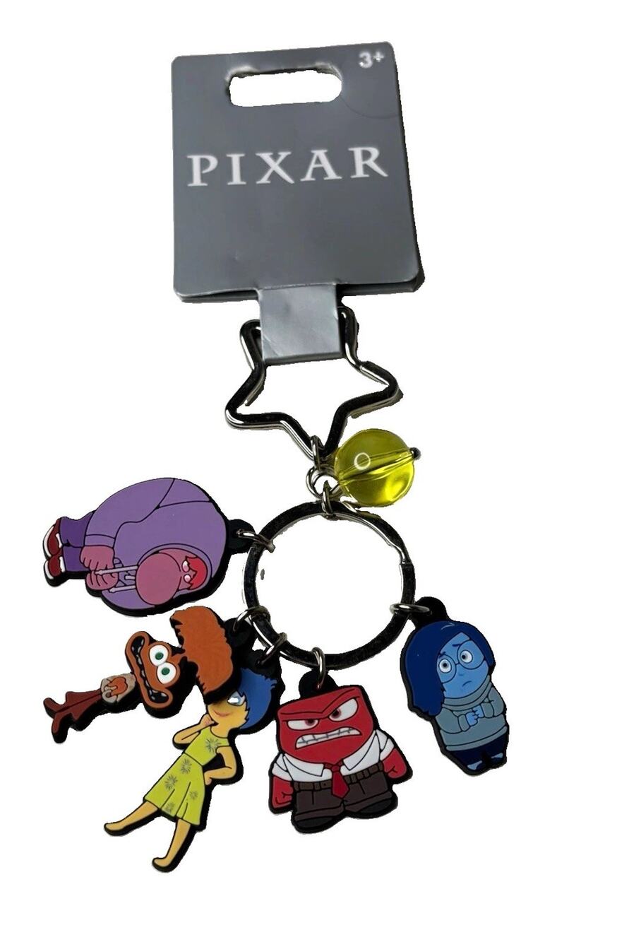 Disney Park Pixar Inside Out Character Charms Keychain Set